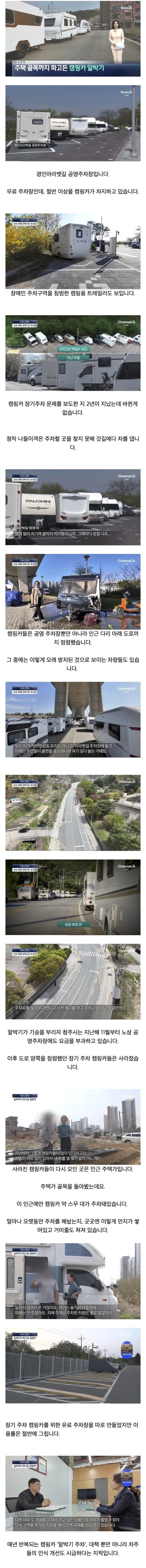주택 골목까지 파고든 ‘캠핑카 알박기’