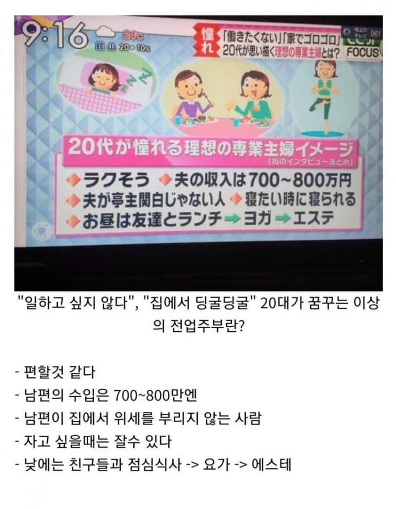 일본 여자들이 원하는 전업주부 인생
