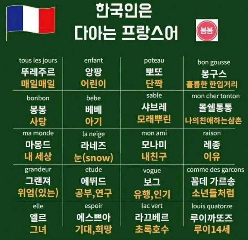 한국인은 다 아는 프랑스어