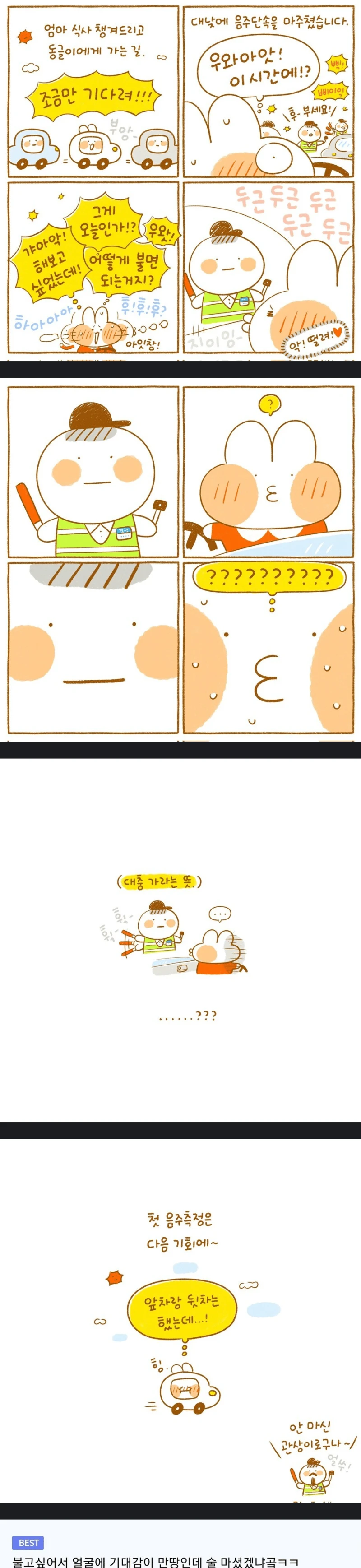 음주운전 단속시 섭섭함이 몰려온다는 상황ㄷㄷㄷ.manhwa