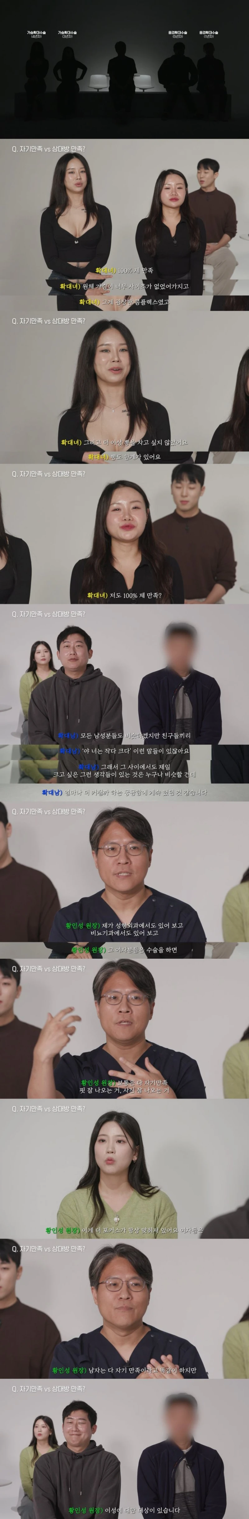 확대수술에 대한 남녀의 차이점