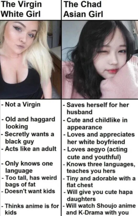 백인찐따가 생각하는 동양녀