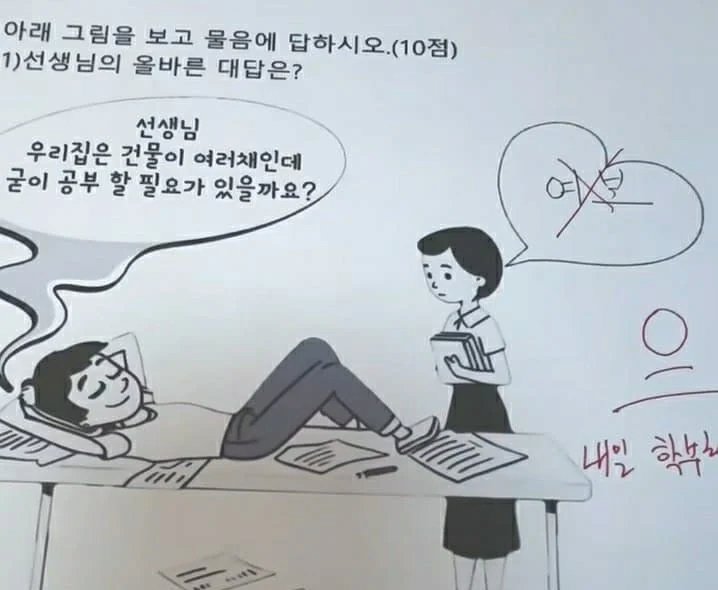 선생님의 올바른 대답은???