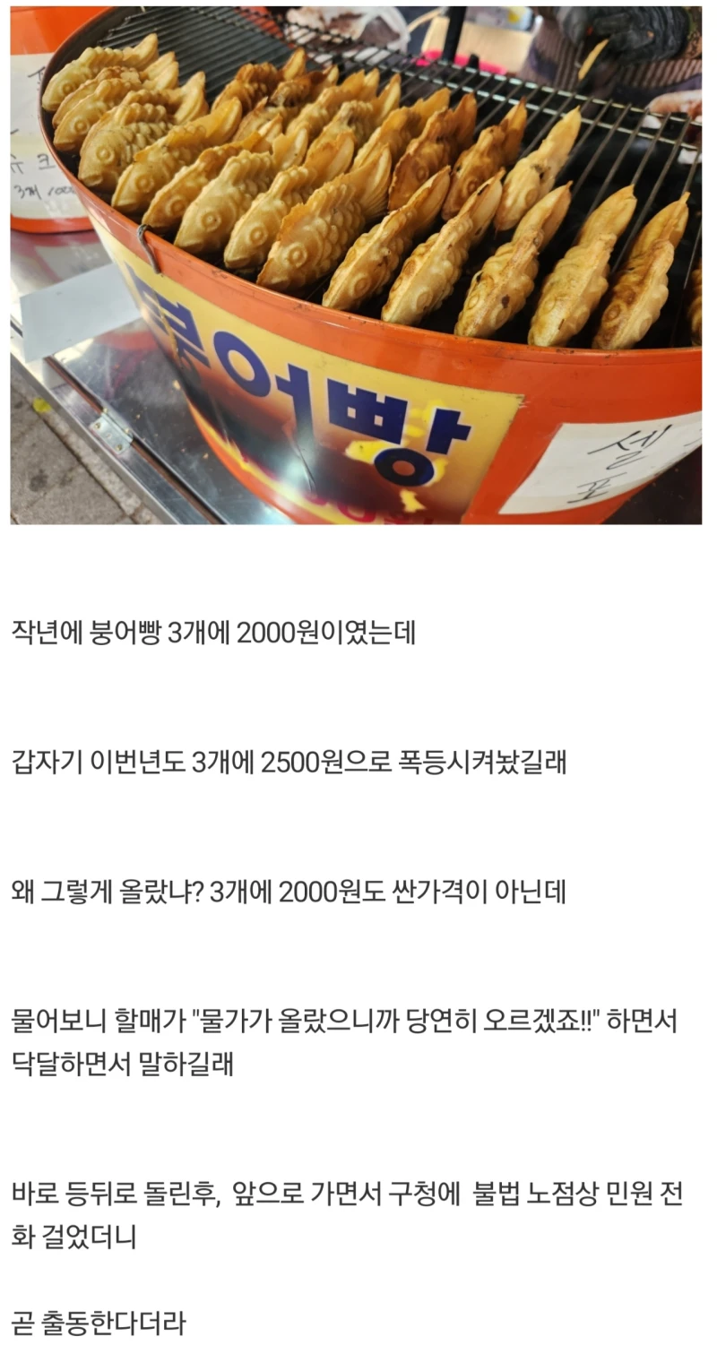 구청에 붕어빵 노점 신고해버렸다는 사람...jpg