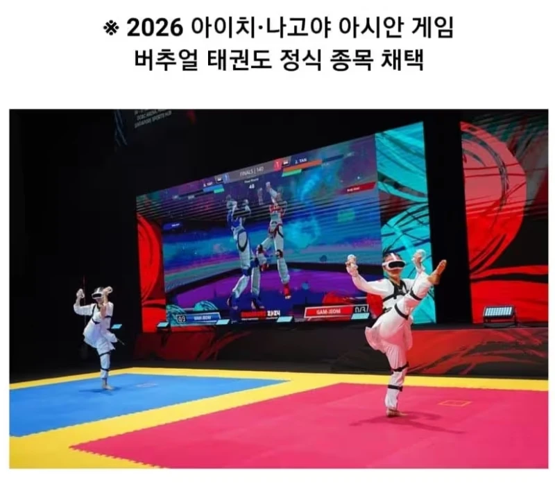 2026 아시안 게임 정식 종목으로 채택됐다는 버추얼 태권도
