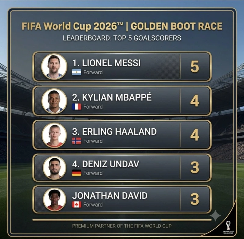 2026 북중미월드컵 현재 득점순위