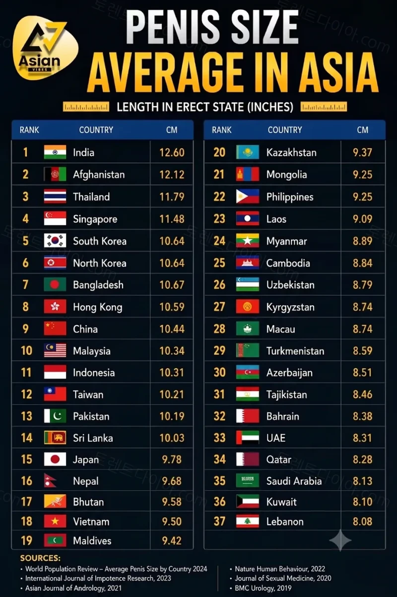 아시아 평균 사이즈
