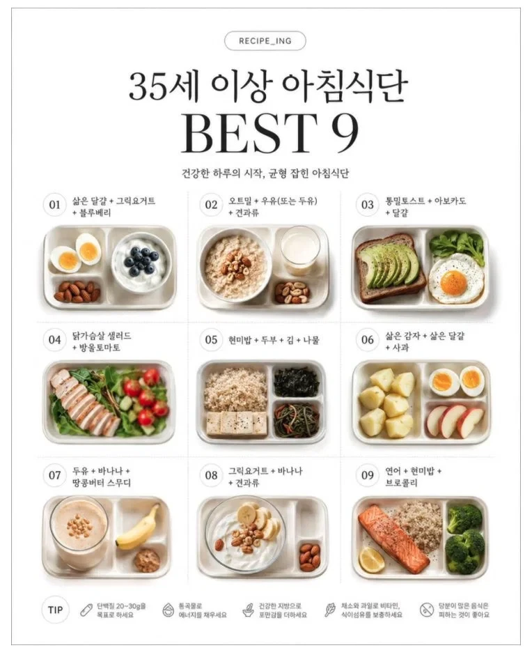 35세 이상 아침식단 베스트9