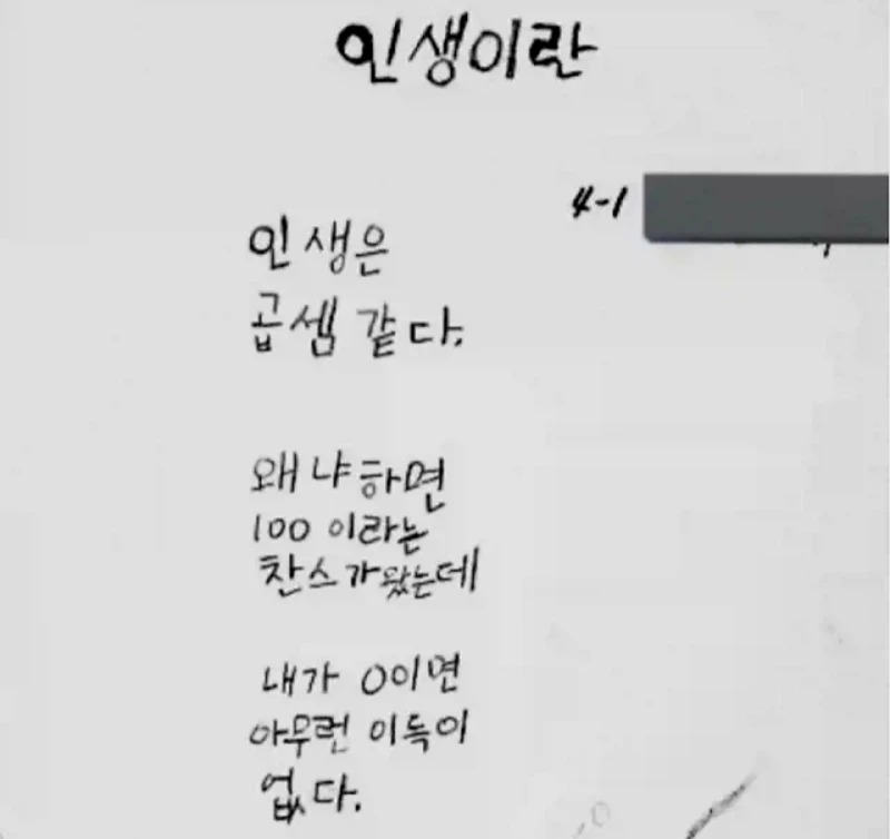 초등학생이 쓴 시