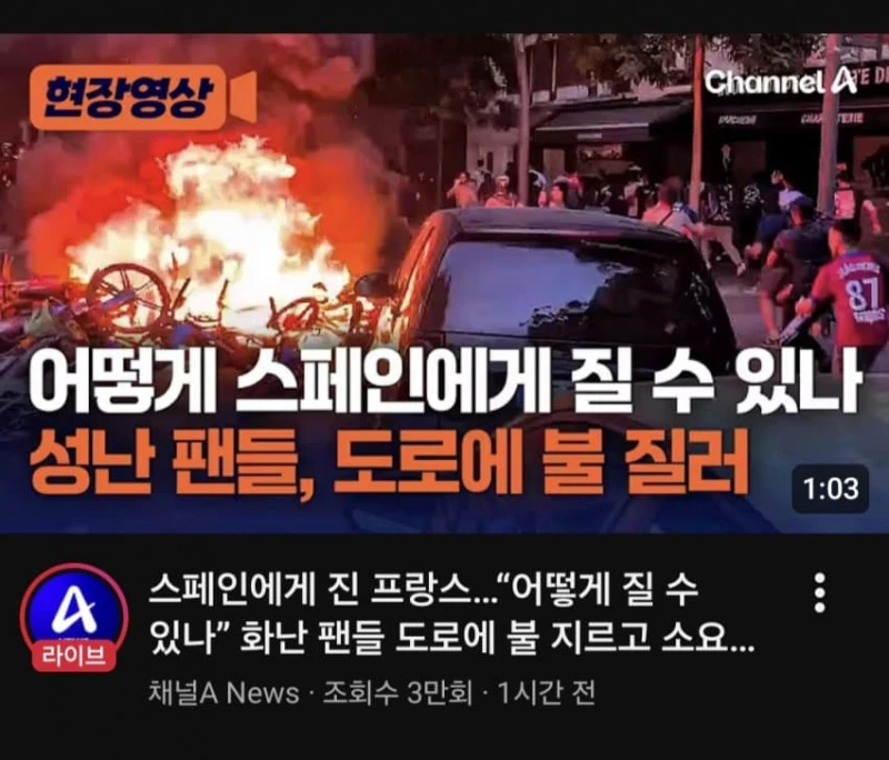 결국 폭동났다는 프랑스