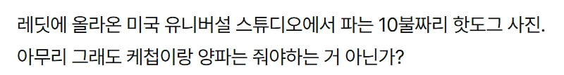 천조국 유니버설 스튜디오 핫도그 논란-2