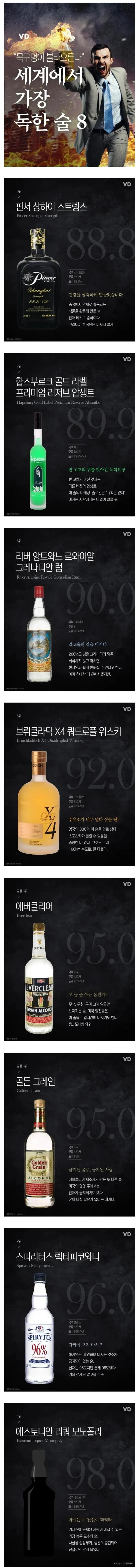 세계에서 가장 독한 술 TOP 8