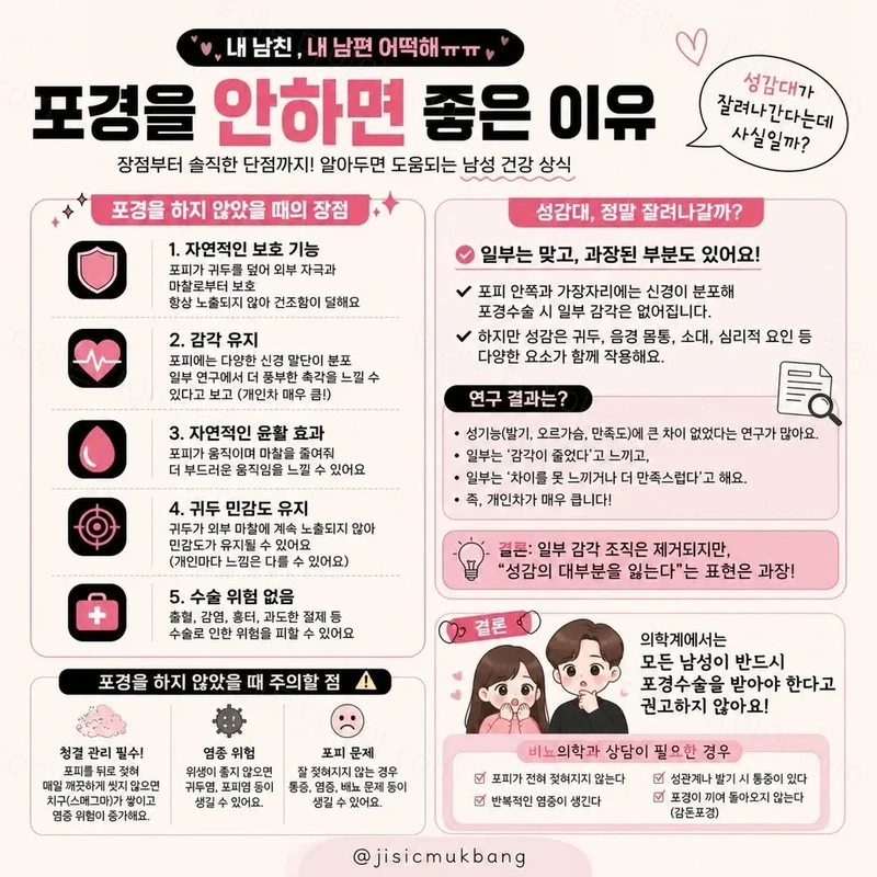 포경을 안하면 좋은 이유