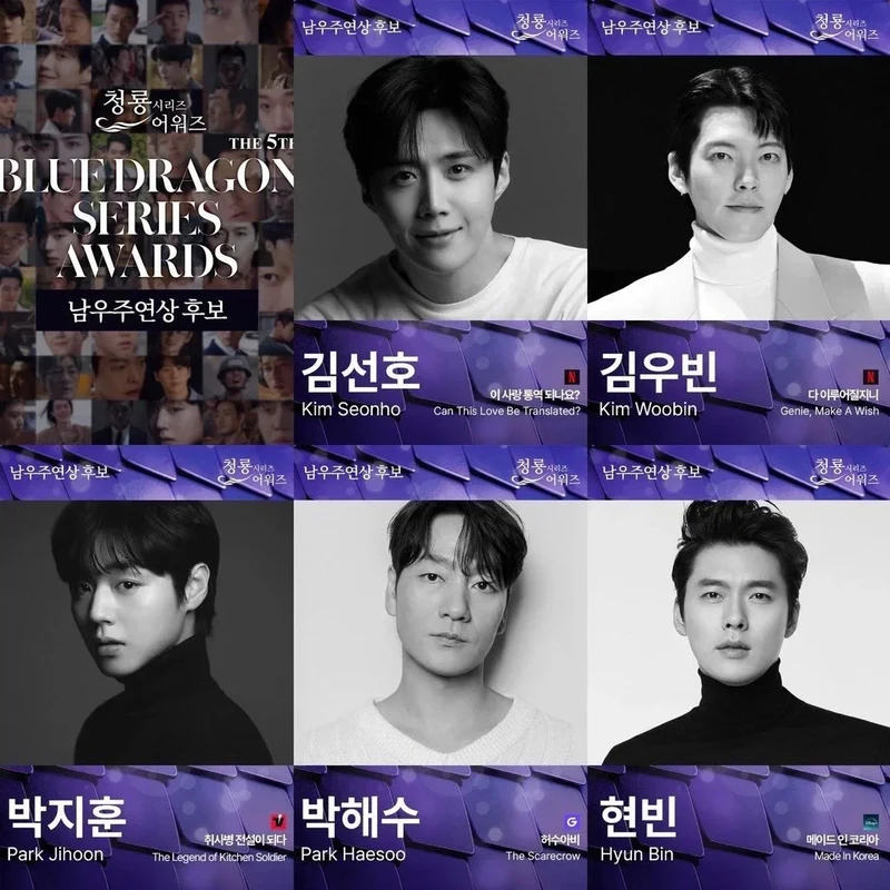 내일 개최되는 청룡 시리즈 어워즈 남우주연상 / 여우주연상 후보들