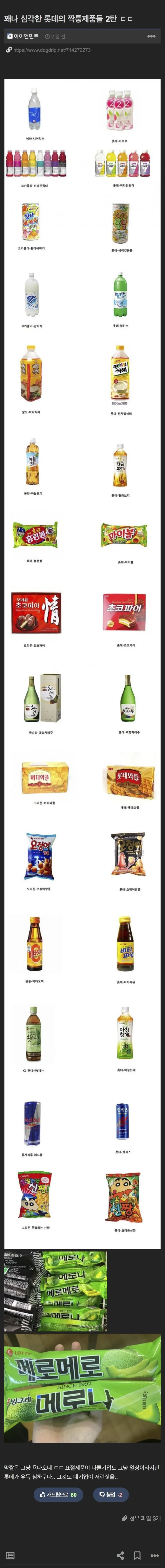 중국기업도 울고갈 롯데의 짝퉁제품들