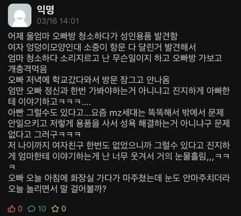 오빠방에서 발견된 오나홀