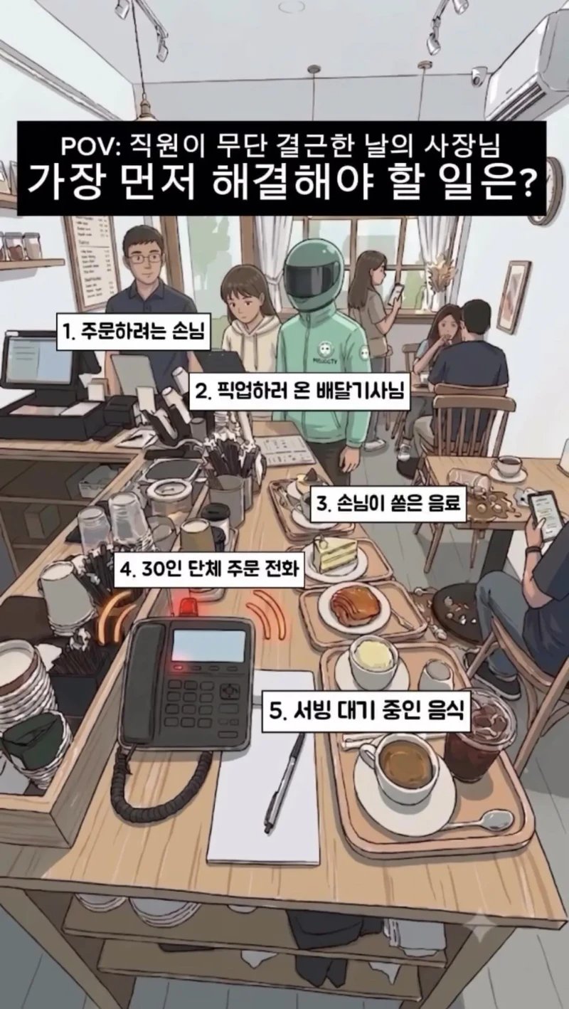 직원이 무단결근한 날의 사장님