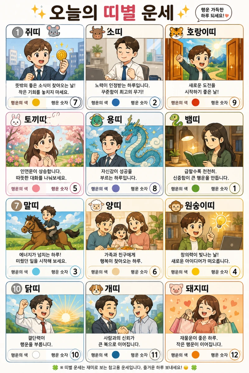 [웹툰] 오늘의 띠별 운세