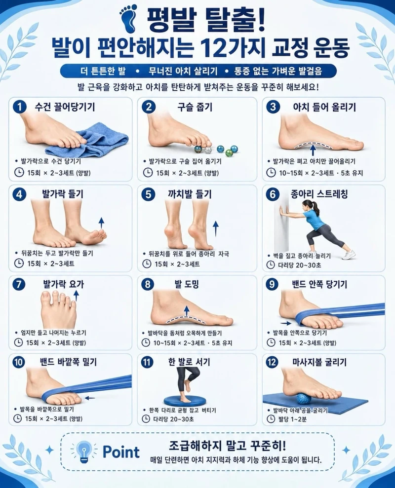 발이 편해지는 12가지 교정 운동