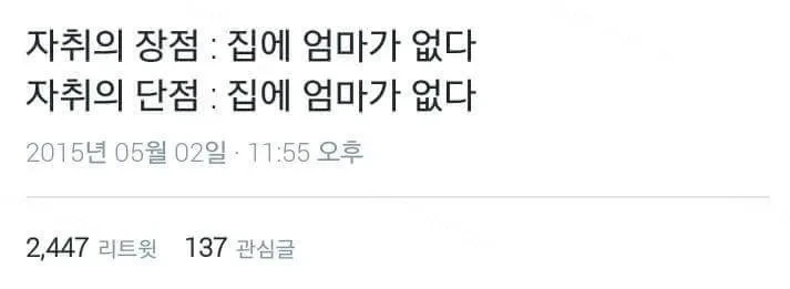 자취의 장단점
