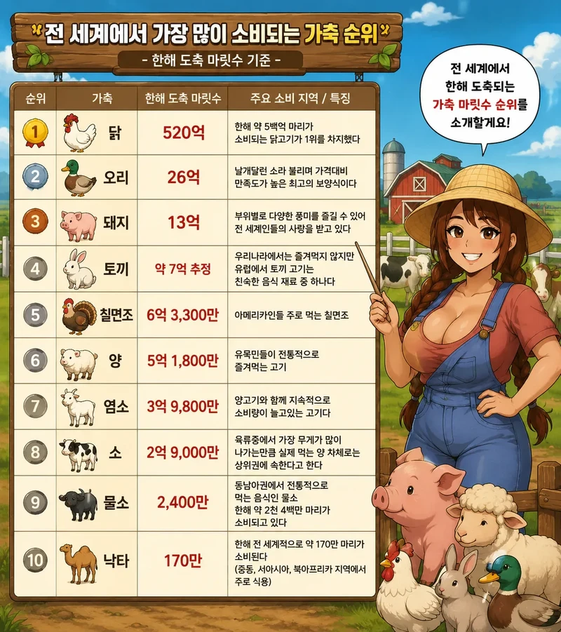 가축 도축 순위