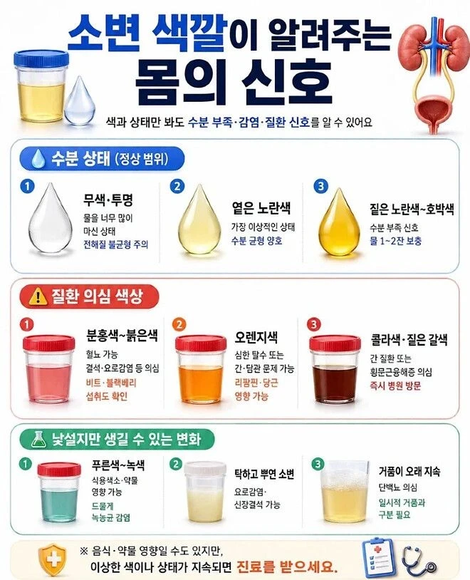 소변색이 알려주는 몸의 신호