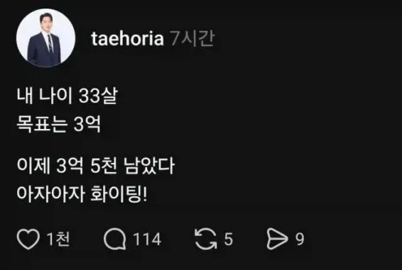 내 나이 33살 목표는 3억