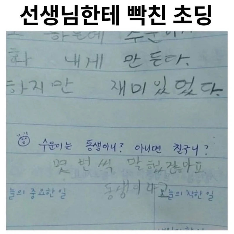 선생님에게 빡친 초딩