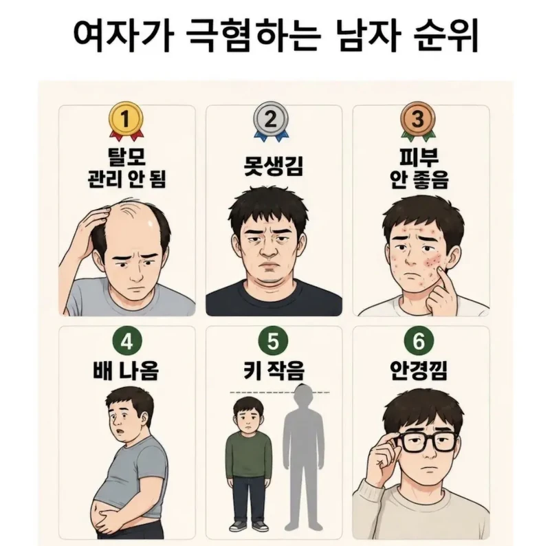 여자가 극혐하는 남자 순위