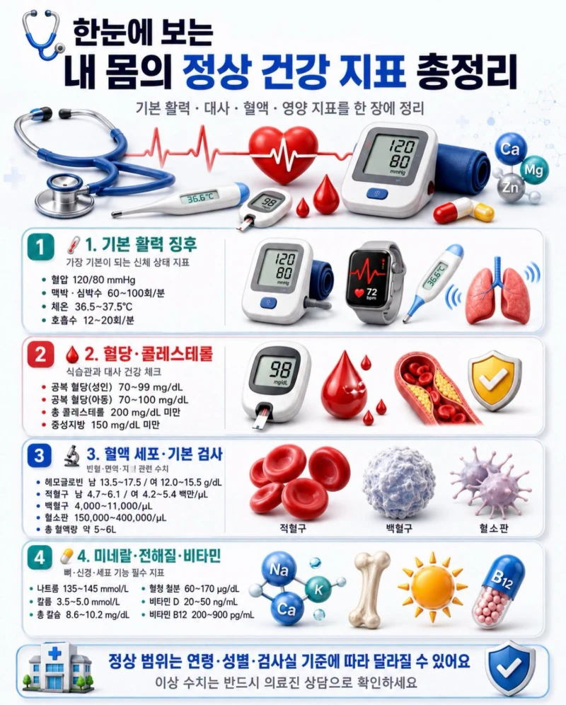 내 몸의 정상 건강 지표