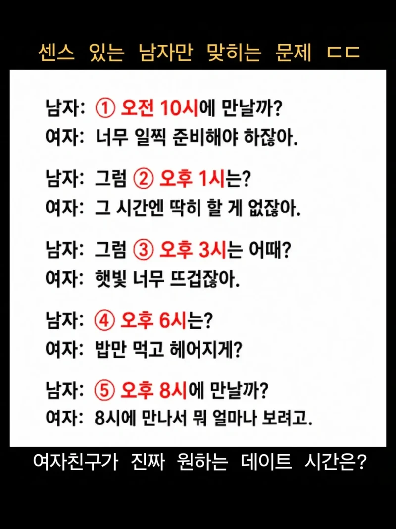 센스있는 남자만 맞힐 수 있다는 문제