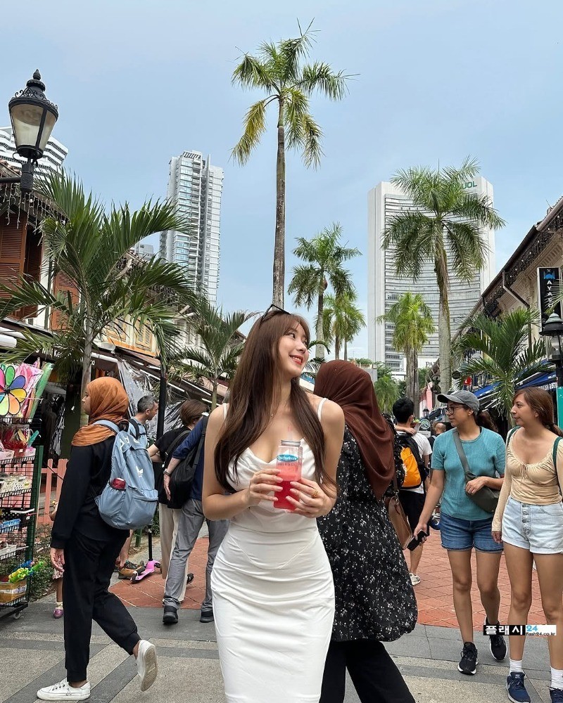 휴가간 안지현 치어리더 신혼 여행룩-8