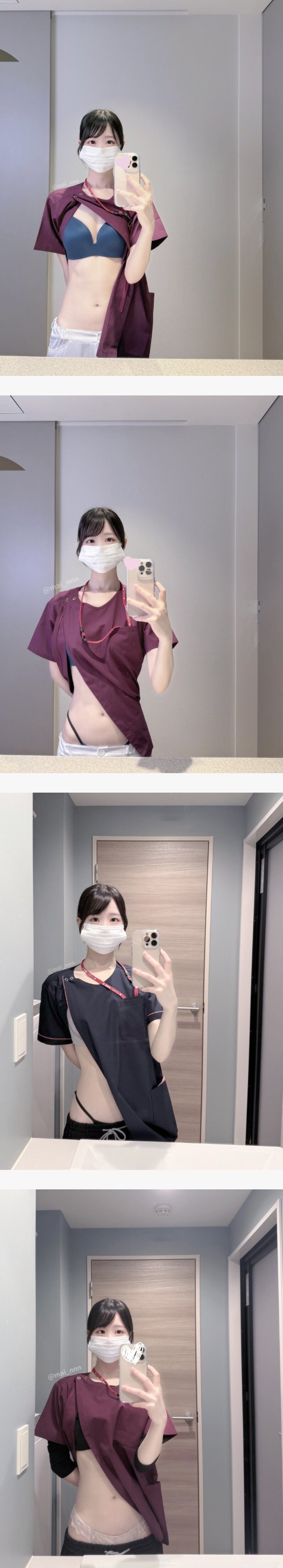 일터에서 몰래 셀카 찍는 간호사