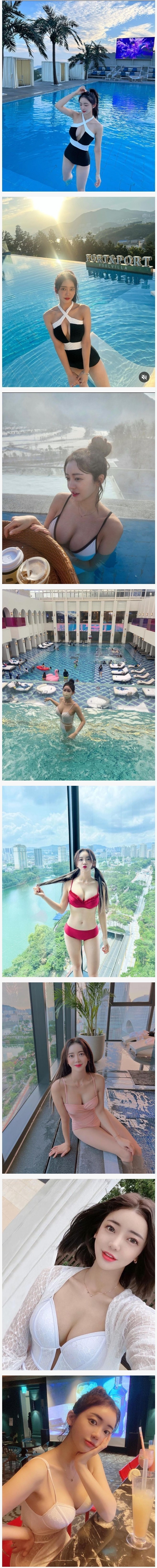 가슴 크기가 어마무시한 치어리더 비키니