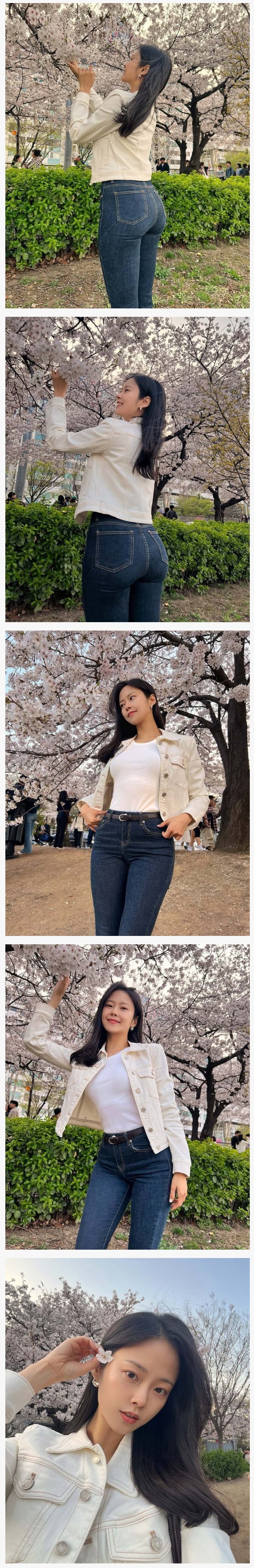 청바지 뒷태 작살나는 현직 모델 누나