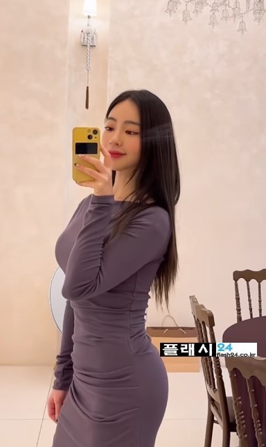 ㅇㅎ)양정원 타이트한 보라색 원피스-4