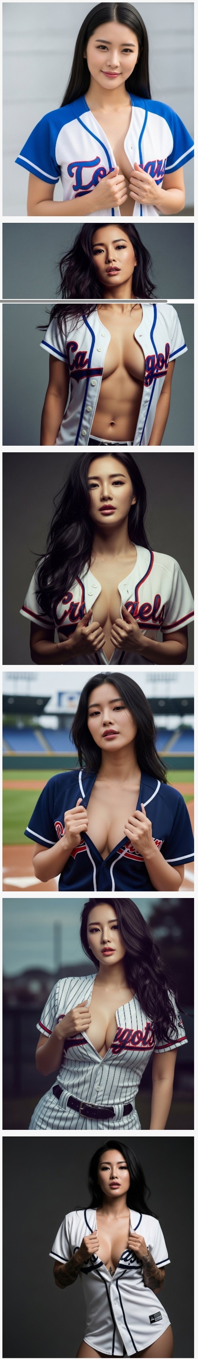 알몸에 유니폼만 걸친 여자