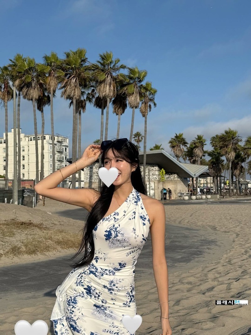 안지현 치어리더 하늘하늘 롱 원피스-9
