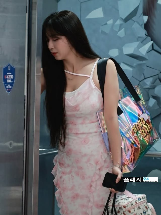 안지현 치어리더 하늘하늘 롱 원피스-10