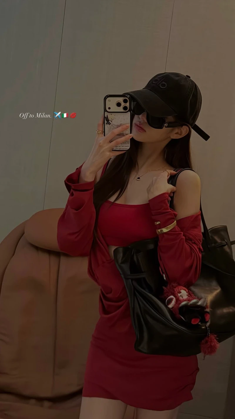 아이브 원영 올레드 공항패션