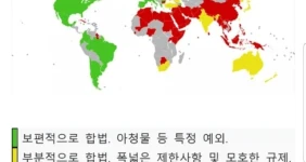 전세계 포르노 합법 불법 지도