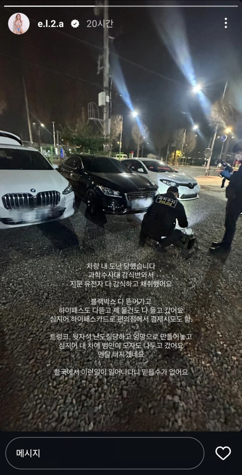 한국에서 차량 도난 당한 맥심 잡지 모델