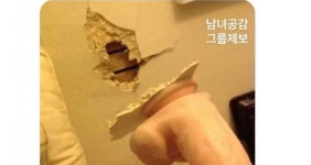 몰래 자위하다가 벽 부숴짐..