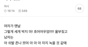 벽간소음으로 고생하는 여시 