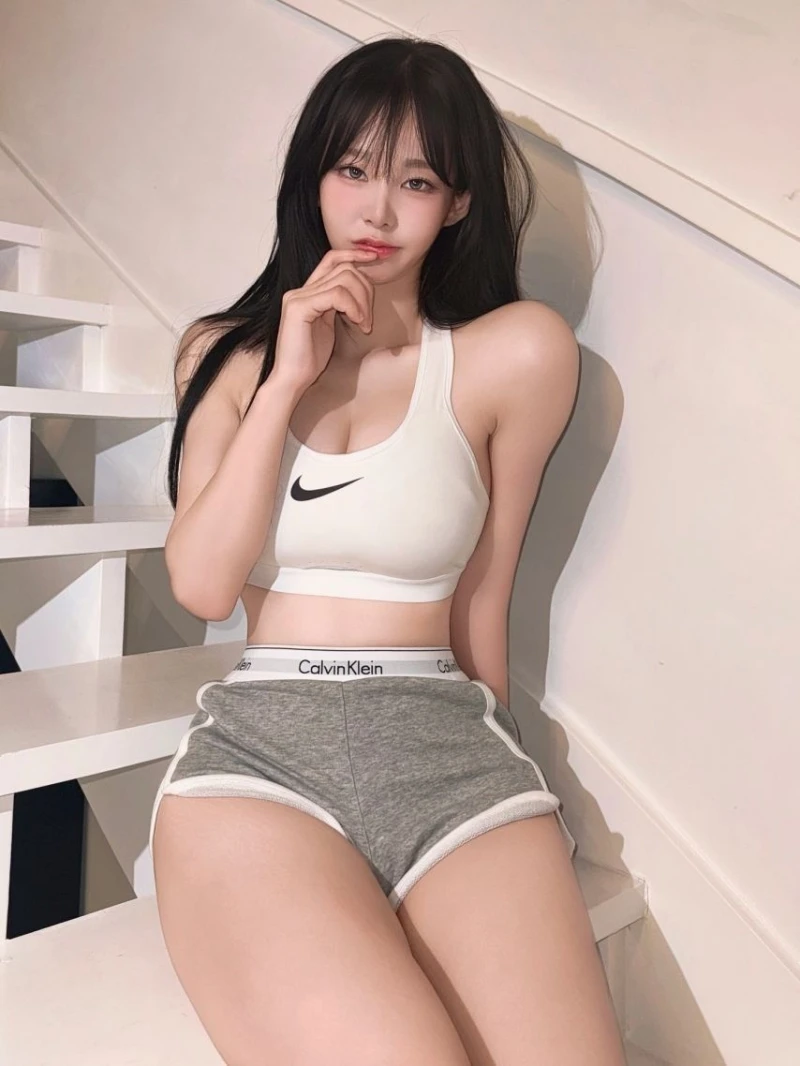 나이키 브라탑 가슴골 ck 팬티 회색 돌핀팬츠-3