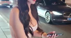 상하이 길거리 미녀