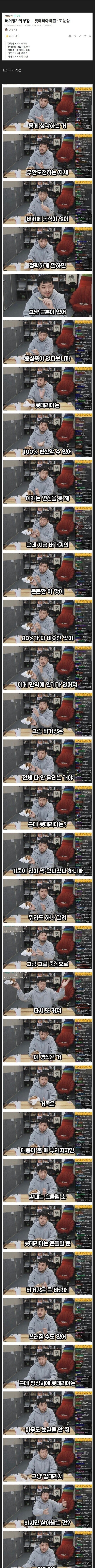 충격적인 롯데리아 매출 근황