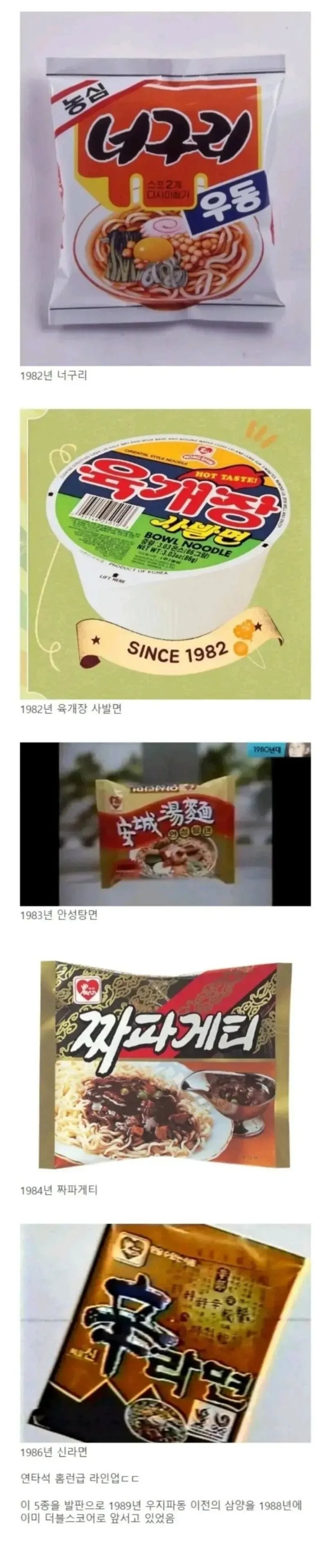 다른 라면회사들이 못 이길법한 농심의 5년간 라인