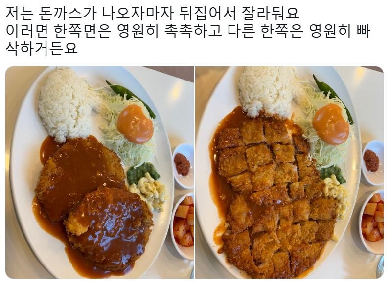 [기타] 어느 트위터의 돈까스 먹는 방법