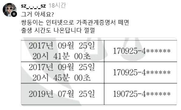 [기타] 쌍둥이는 가족관계증명서를 떼면 출생 시간까지 나옴.jpg